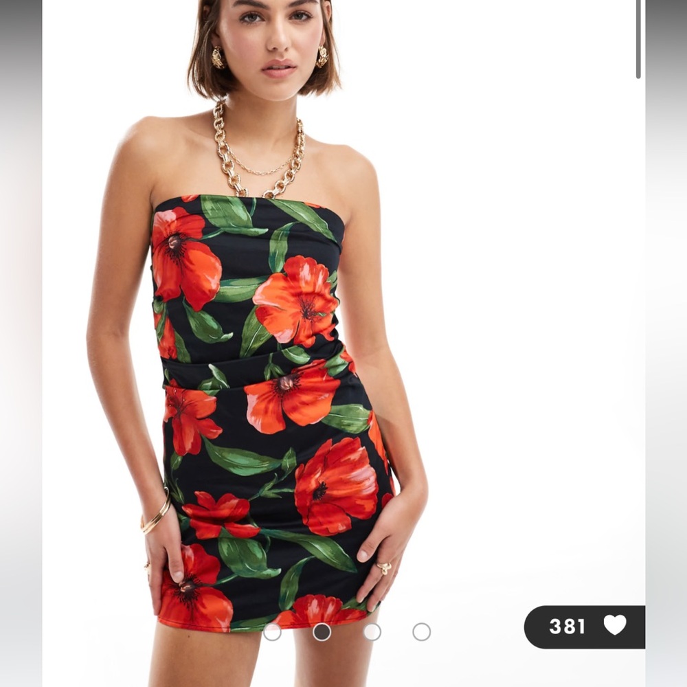 ASOS Floral Strapless Dress